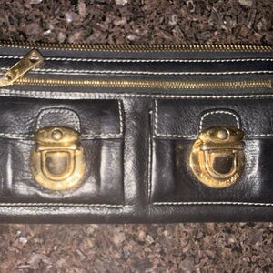 Marc Jacobs Metallic Leather Wallet with Gold Details